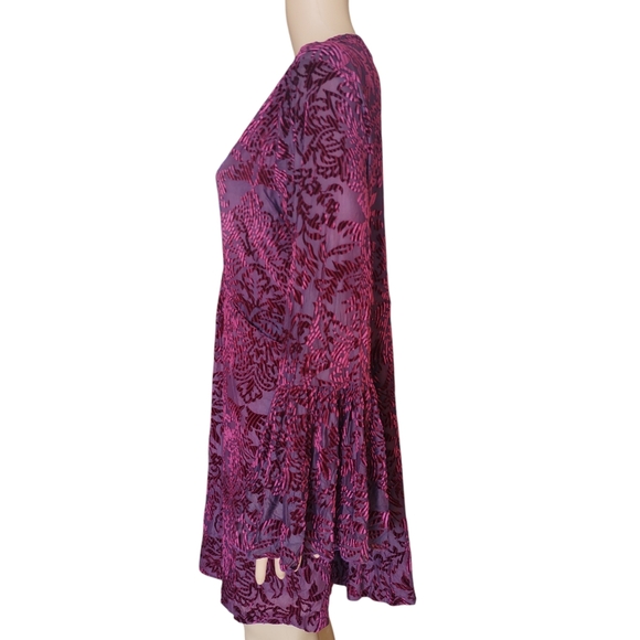 The Pyramid Collection dress Large L velvet burnout whimsigoth Bell sleeve Goth - Picture 2 of 11